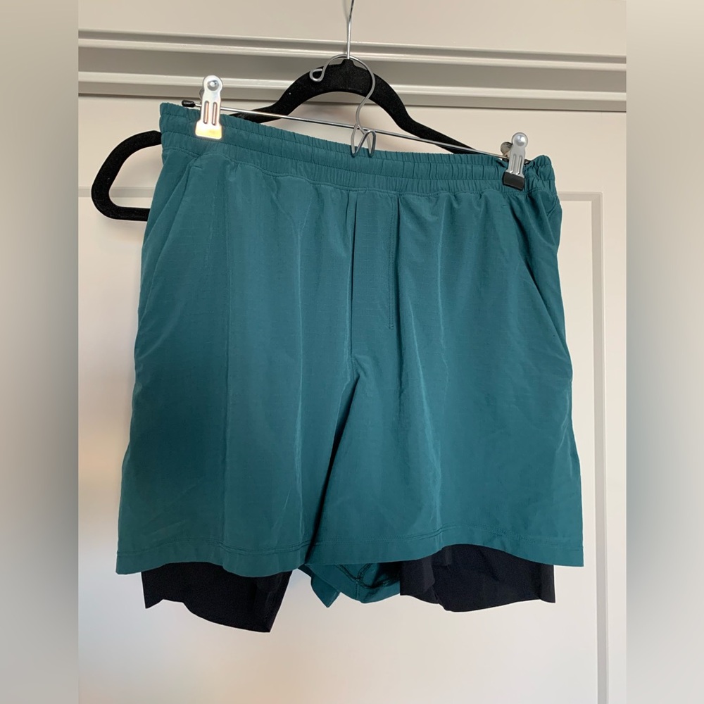 Lululemon Pacebreaker Rip stop Lined 7” Teal Men's Shorts